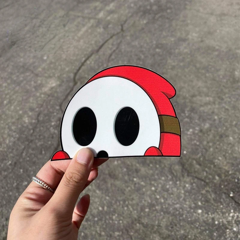 Weight Plate Bumper - Car Stickers Cartoon Shy Guy Peeker