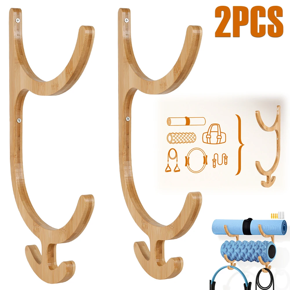 Home Gym On Carpet - 2Pcs Yoga Mat Storage Rack Wall
