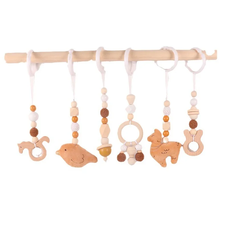 Home Gym Room - 6Pcs Wooden Baby Toys Wooden Beech