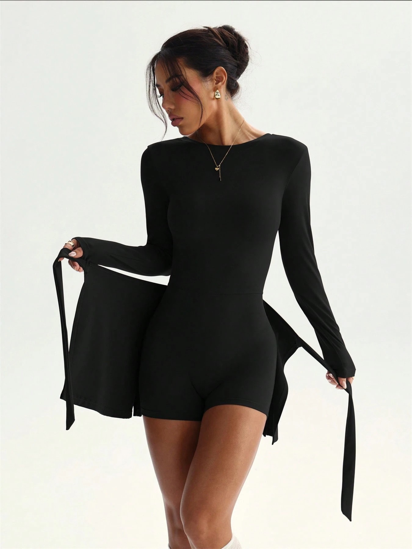 Solid Color Long Sleeved Slim  - Home Gym Full Body ulasan dan harga