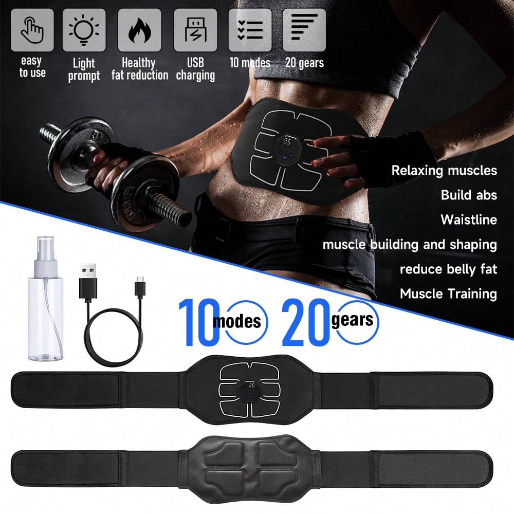 1Pc Abdominal Trainer Belt USB - Home Gym Essentials ulasan dan harga
