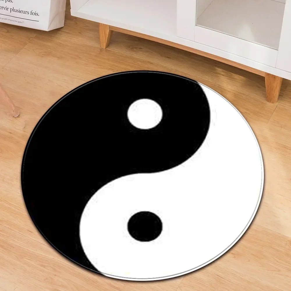 Yin Yang Taiji Round Rug Flowe - Home Gym On Carpet ulasan dan harga