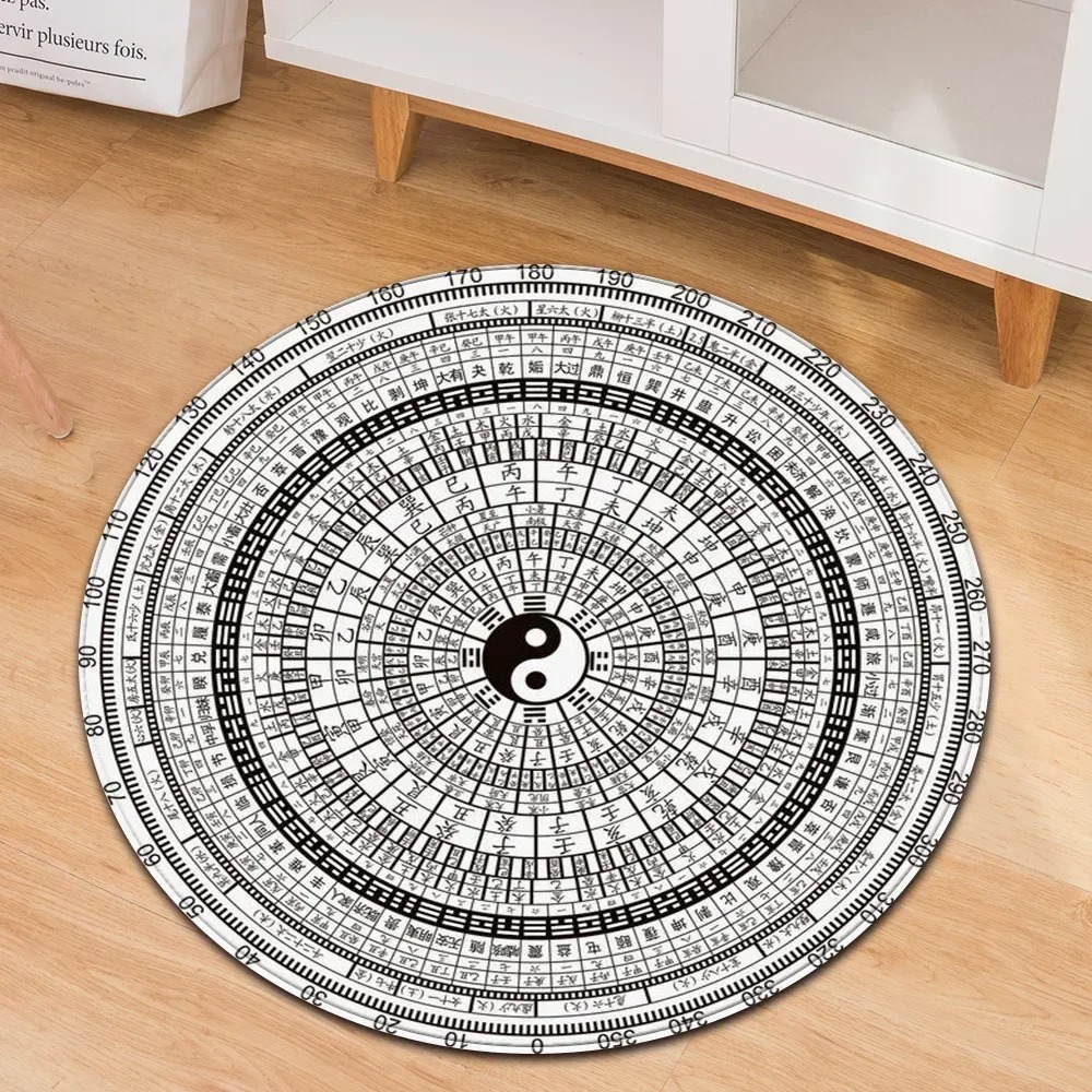 Yin Yang Taiji Round Rug Flowe - Home Gym On Carpet ulasan dan harga