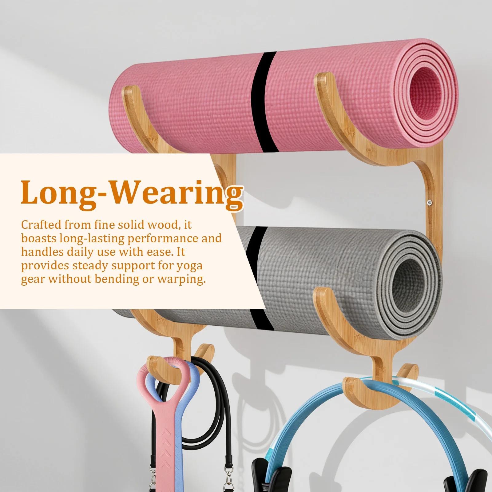 2Pcs Yoga Mat Storage Rack Wal - Home Gym On Carpet ulasan dan harga