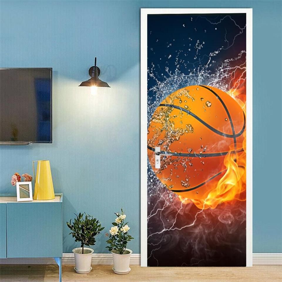Football Basketball 3D Wallpap - Home Gym Room ulasan dan harga