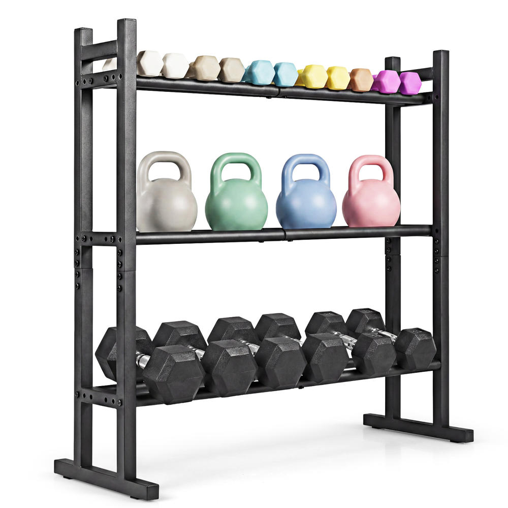 Heavy Duty 3-Tier Dumbbell Rac - Home Gym Weight ulasan dan harga