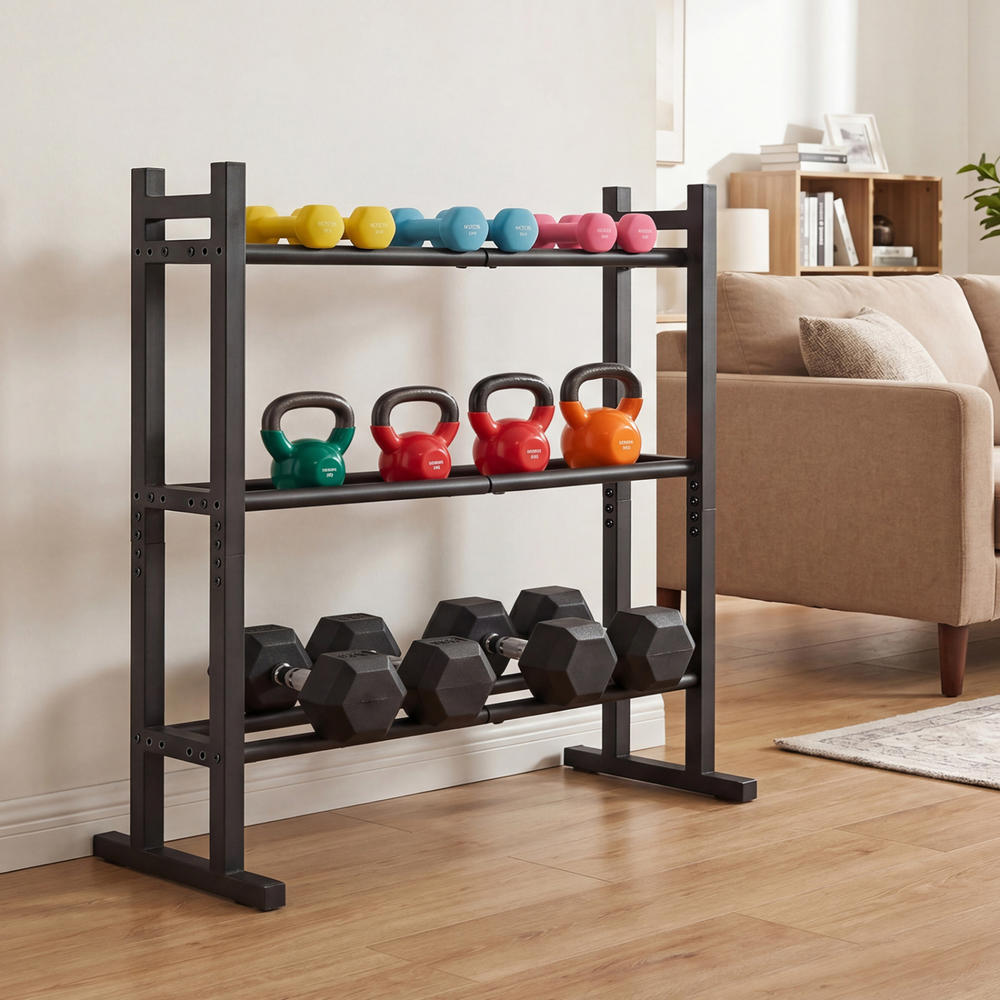 Heavy Duty 3-Tier Dumbbell Rac - Home Gym Weight ulasan dan harga