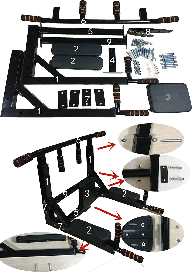 Wall Mounted Chin Up Pull Up B - Home Gym Pull Up Bar ulasan dan harga